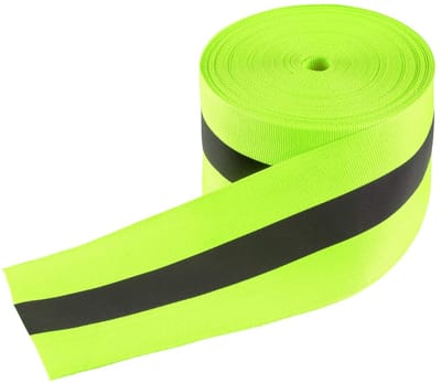 Reflecterende Tape voor Naaiwerk, 5 cm x 15 m, Fluorescerende Veiligheidsband, Nylon Reflector Tape, Lichtgevende Naaitape, Groene Reflectorband