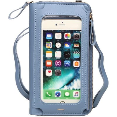 Dames Crossbody Tassen Touchscreen Mobiele Telefoon Portemonnee Mode Schoudertas Mobiele Mini Portemonnee Kaarthouder Handtas voor Dames gray