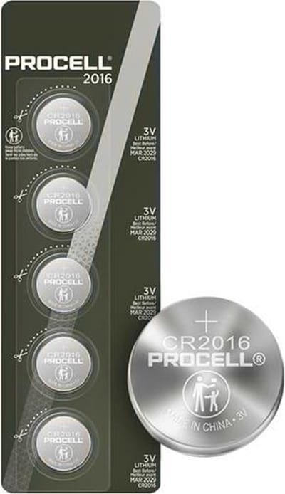 DURACELL PROCELL battery - 5 x CR2016 - Li