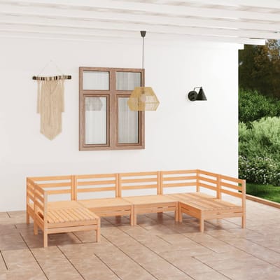 vidaXL - 6-delige - Loungeset - massief - grenenhout