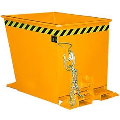 Kiepbak GU-RZ55, voor trolleytreinen, kiep- en schuifbeveiliging, 550 l, RAL 2000 geel