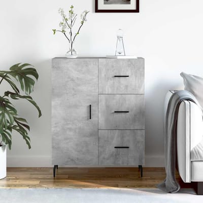 vidaXL - Dressoir - 69,5x34x90 - cm - bewerkt - hout - betongrijs