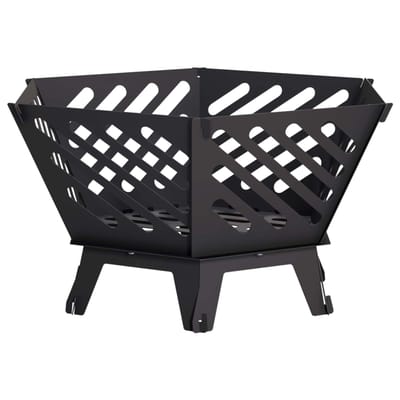 vidaXL - Vuurkorf - Zwart - 60 - x - 53 - x - 30 - cm - Staal