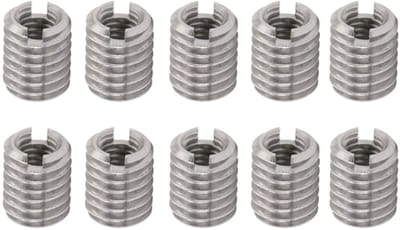 Dailygoods- Draadreduceermoer 10 Stuks - Roestvrij Stalen Reparatiehuls - Binnendraad M3x0.5mm - Buitendraad M5x0.8mm - Draadverloopstuk - Geschikt voor Draadreparatie - Draadinzetstuk