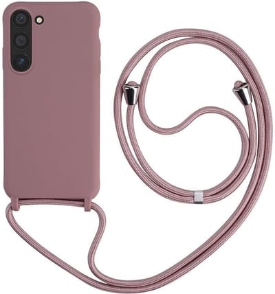 Siliconen Backcover met Koord - Geschikt voor Samsung Galaxy S22 Ultra / S23 Ultra - Oudroze
