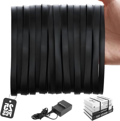 Elastische Banden - Sterke Rubberen Banden - Veelzijdig Gebruik - Hoge Belastbaarheid - 19 x 1 cm - Zwart