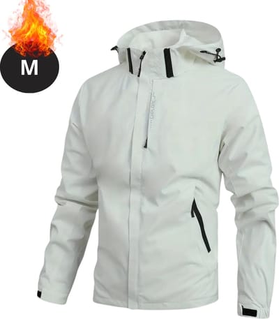 Nivard Windjas Voor Heren - Parka - Lente & Herfst - Jas - Volwassen - Windjack - Windbreaker - Outdoor - Wit - Maat M