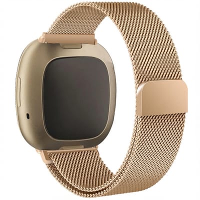 Milanees magnetisch bandje - Geschikt voor Fitbit Sense/ Versa 3/ Versa 4/ Sense 2 - Rosé goud