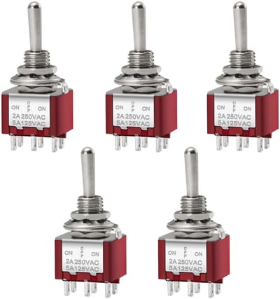 Store_9 - Miniatuur Rocker Switch - Schakelaar - 6 Polig - ON-OFF-ON - 2A 250V - Duurzaam en Betrouwbaar - Voor Diverse Apparaten