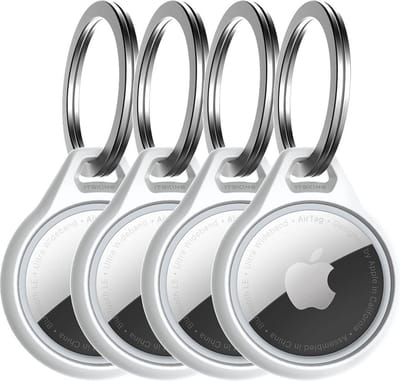 ITSKINS Hoesje geschikt voor Apple AirTag Hoesje Flexibel TPU | ITSKINS AirCover Sleutelhanger - Wit