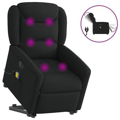 vidaXL - Sta-op-massagestoel - elektrisch - verstelbaar - stof - zwart