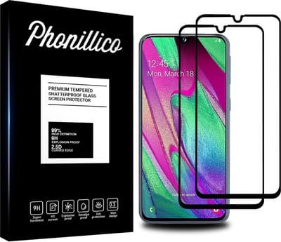 Screenprotector voor Samsung Galaxy A40 - 2 stuks Beschermglas van glas Transparante glazen schermbeschermfolie met zwarte randen