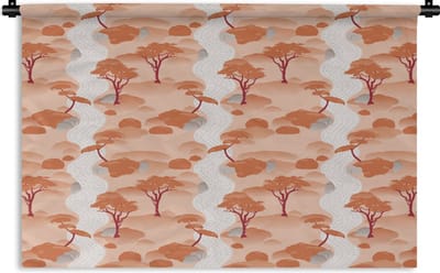Wandkleed - Wanddoek - Tuin - Japan - Patroon - Azië - 180x120 cm - Wandtapijt
