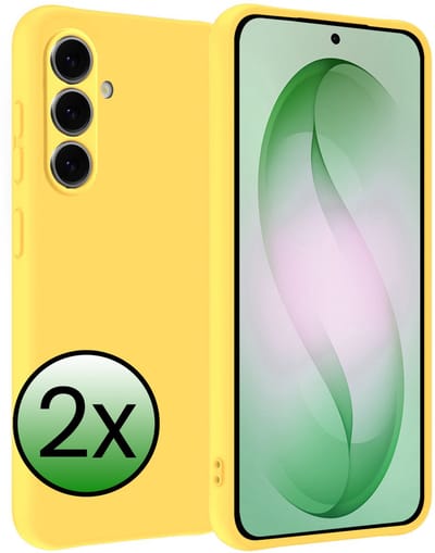 Hoesje 2 Stuks - Geschikt voor Samsung Galaxy S26 - Sterk & Shockproof - Case Siliconen - Back Cover - Telefoon Hoes - Geel