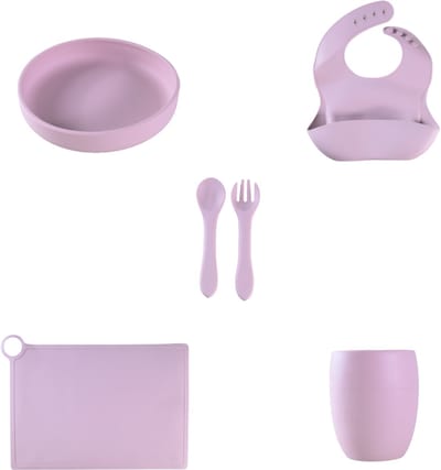 Sproudsy Serviesset Serene - Kinderservies - Kraamcadeau - Baby - 5-delig - Soft Purple