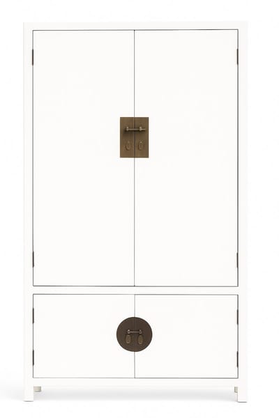 Fine Asianliving Chinese Bruidskast Wit B105xD60xH200cm Chinese Meubels Oosterse Kast