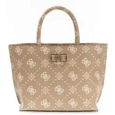 GUESS handtas schoudertas Emelie Logo Mini Tote Espresso Logo donkerbruin