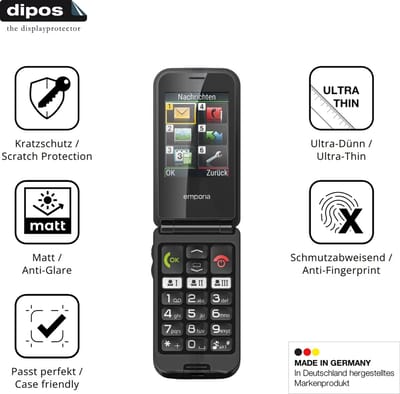 dipos – 4x Matte Beschermfolie geschikt voor Emporia TalkGlam | Krasbestendige & antireflecterende Screenprotector Ultra-Thin