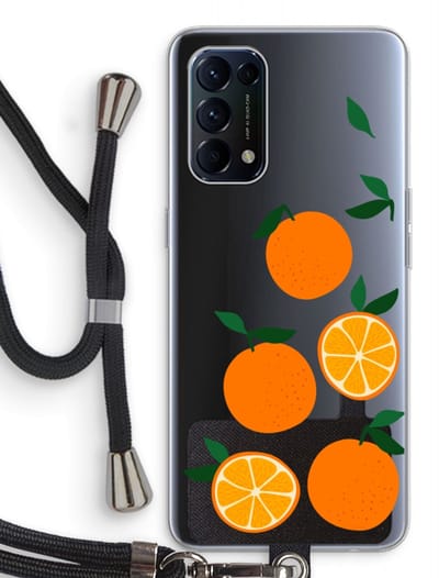 Case Company® - Hoesje met koord geschikt voor Oppo Find X3 Lite hoesje met Koord - Will you be my clementine - Telefoonhoesje met Zwart Koord - Bescherming aan alle Kanten en Over de Schermrand