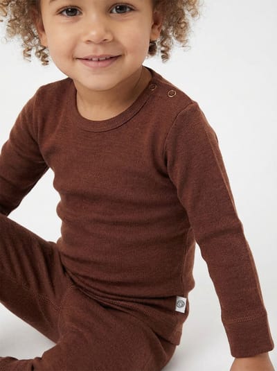 Wollen baby- kindertrui - Merinowol - Cinnamon 50