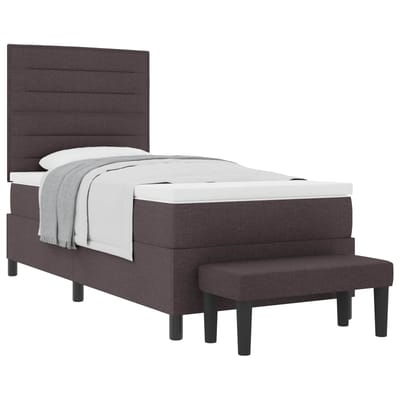 vidaXL - Boxspring - bed - met - hoofdeinde - Donkerbruin - 100 - x - 200 - cm - Stof