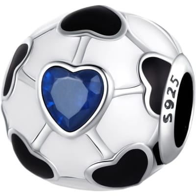Bedel Componenten Plata Voetbal Voetbal Sport Koper Metaal Verguld Ontworpen Voor Bedel Componenten Koper Metaal Verguld Authentiek Origineel gray