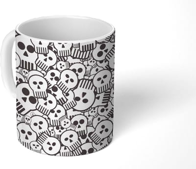 Mok - Koffiemok - Schedel - Patronen - Punk - Cartoon - Mokken - 350 ML - Beker - Koffiemokken - Theemok