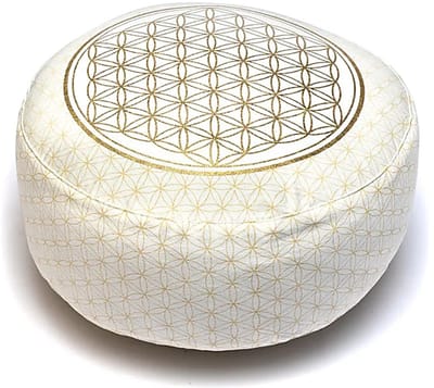 Yogi & Yogini - meditatiekussen bloem des levens - naturel goud