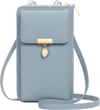 Stijlvolle RFID-blockerende Crossbody Tas voor Vrouwen met Lange Schouderriem, Geschikt voor Mobiele Telefoons en 12 Kaartslots, Ideaal als Kleine Handtas en Portemonnee