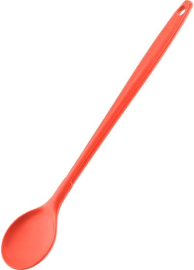 Kooklepel, premium siliconen, hittebestendig, vaatwasmachinebestendig, 30 cm, kleur: rood