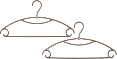 Kledinghangers - Set van 16 stuks - taupe - kunststof - 40 x 20 cm - geribbeld antislip design