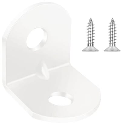 Hoekverbinders 12 stuks, 20 x 20 x 16 mm, wit, koolstofstaal, 90 graden, meubelhoek, schroeven inbegrepen
