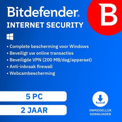 Bitdefender Internet Security - 24 maanden/5 apparaten - Nederlands - Windows download