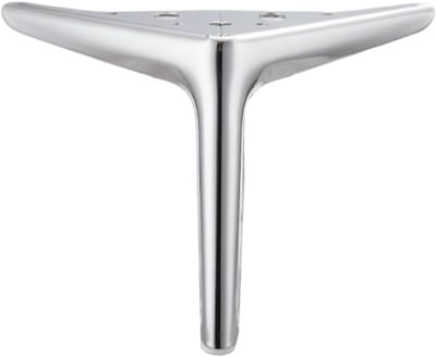 Poten, metalen driehoekige poten, vervanging voor kast, dressoir, sofa, stoel, werkbank, set van 2 (zilverachtig, 20 cm)