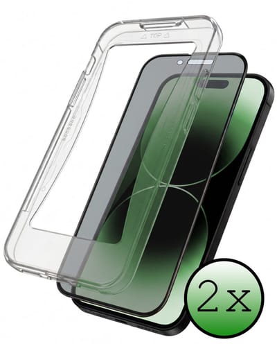 Screenprotector - 2 Stuks Geschikt voor Apple iPhone 14 Pro - Met Installatie Kit - Privacy Filter - Beschermglas - Flexibel Glas - Tempered Glass - Screen Protector