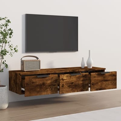 vidaXL - Wandkast - 102x30x20 - bewerkt - hout - gerookt - eikenkleurig