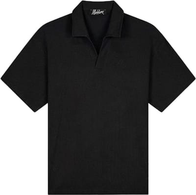 Malelions Emblem Seersucker Buttonless Polo