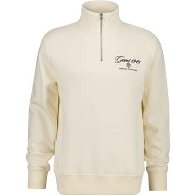 Gant Trui Small Shield 1949 Graphic Half Zip Cream / male