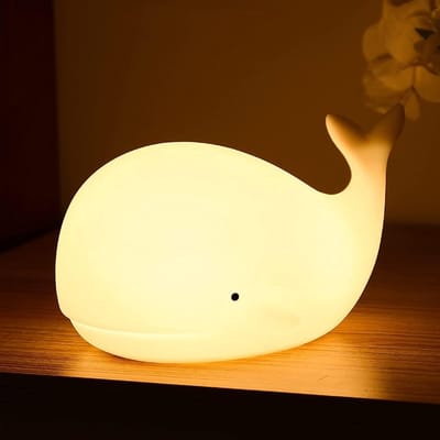 Daity Schattig haaiennachtlampje - geschikt voor jongens en meisjes als kerstcadeau. Haaienlampnachtlampje voor kinderen en tieners - siliconen dierennachtlampje (paddestoel).
