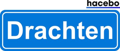 Hacebo - Plaatsnaam Sticker - 29x10 CM - Drachten sticker - Verkeersborden sticker - grappige cadeaus - Drachten