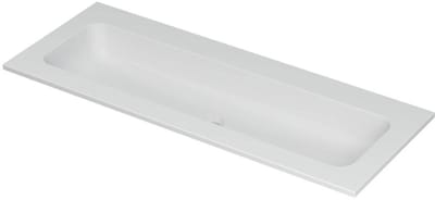INK Aspekt Wastafel Porselein Centraal Zonder Kraangat - 1200x450x15 mm - Mat Wit