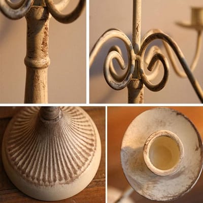 Kandelaar Kaarsenhouder - Metalen Kandelaar 3-armige Houder - Woondecoratie - Elegante Metalen Afwerking - 30x13x31cm - Niet gespecificeerd