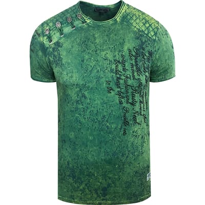 T-shirt met prints, gewassen met zuur