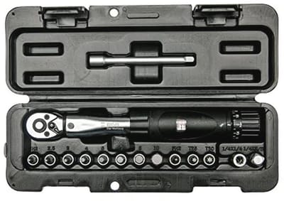 Momentsleutel 1/4 inch 2-24 Nm - Professionele Gereedschapsset voor Auto, Motorfiets en Fiets - 15-delig met Precisie