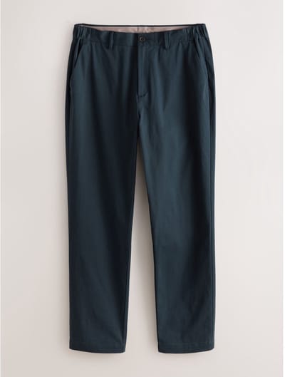 Next - Heren - N. Premium nette chino van een mix van katoen en TENCEL™-lyocell met comfortabele tailleband en aansluitende pasvorm - Blauw