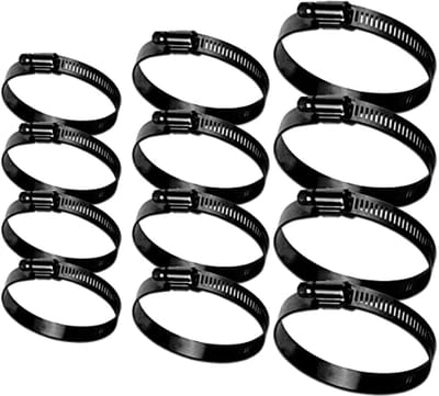 Verstelbare Slangklemmen Set 12 Stuks - Roestvrij Staal, 27-51 mm, 52-76 mm, 78-102 mm, Waterdicht en Corrosiebestendig