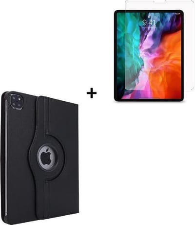 Geschikt voor iPad Pro 11 2021 Hoesje + iPad Pro 11 2021 Screenprotector - 11 inch - Tablet Cover Case Zwart+ Screenprotector