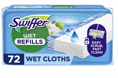 Swiffer Wet Vloerdoekjes Navulling – Morning Fresh Geur – 72 Stuks (3 x 24) – Vochtige Dweildoekjes voor Swiffer Mop