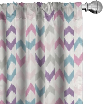 ABAKUHAUS Geometrische Gordijnen – Chevron Zigzag – 2x75x225 cm – Meerkleurig