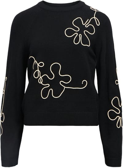 Object Objlaney Rubin Ls Pullover Truien & vesten Dames - Sweater - Hoodie - Vest- Zwart - Maat S